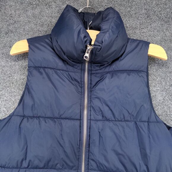 Old Navy Men's Puffer Vest Blue XS Sleeveless Full Zip Mock Neck Polyester - Picture 3 of 13